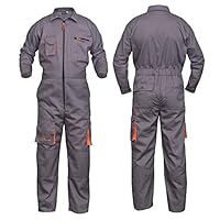 NORMAN Grau Arbeitskleidung Herren Latzhose Monteuranzug Overalls Mechanik Overall Schutz (L)