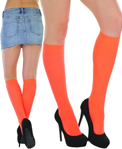 Image of ToBeInStyle Women's Opaque Knee High Nylon Fashion Socks Solid & w /Front Satin Bow