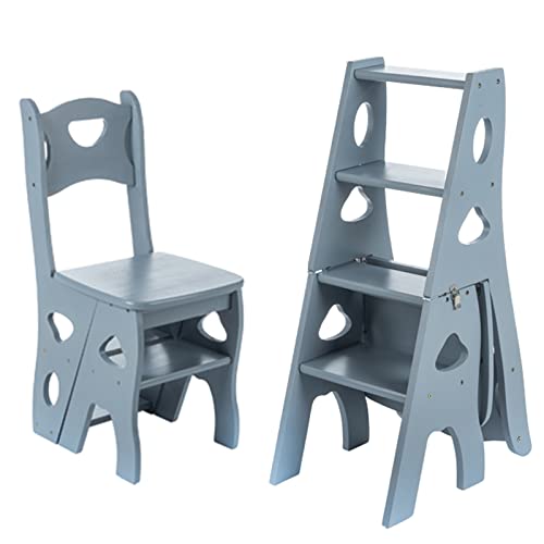 Escalera plegable convertible de 4 niveles, silla portátil ligera para taburete del hogar y estante de almacenamiento, soporte de exhibición de escaleras