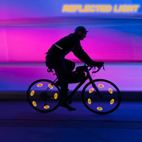 catadioptre velo 8Pcs Réflecteurs Rayon Vélo Catadioptre Velo Adaptés à Tout Type de Voiture Pliage Performance Vélo Montagne Autres Voitures Réflecteur de sécurité d'avertissement Rayons Roue de vélo - Image 4