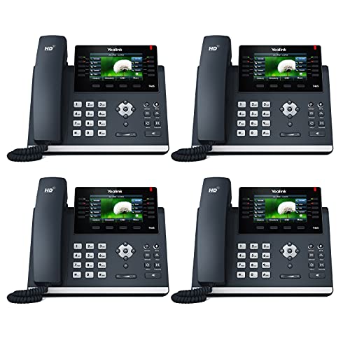 Yealink Sip-T46U Business Phone System: Starter Pack With Voicemail, Auto Attendant, Cell & Remote Phone Extensions, Call Recording & Free Twacomm.com Phone Service For 1 Year (4 Phone Bundle) #TOP8