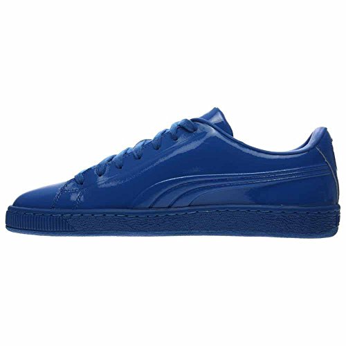 PUMA PUMA Men's Basket Classic Patent Emboss Fashion Sneaker, Safety Yellow (9.5 D(M) US, Puma Royal)