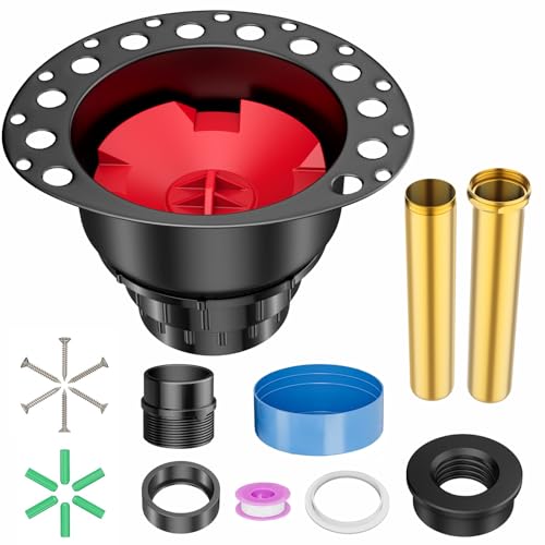 Freestanding Tub Drain Kit, PVC Bathtub Drain Rough-in Kit，Compatible with Free Standing Bathtubs, Floor Mounted Bathtubs and Island Bathtub, with PVC Plastic Adapter and Brass Tail Pipes