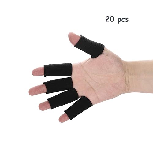 Miniatura 5 de 20 fundas elásticas para los dedos, soporte deportivo para pulgar, protector de artritis, cubierta transpirable para dedos gatillo, grietas,