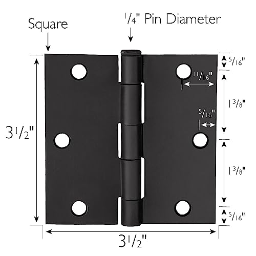 Design House 188920 Square Corner Hinge, 3-Pack, Matte Black, 3 Piece #TOP5