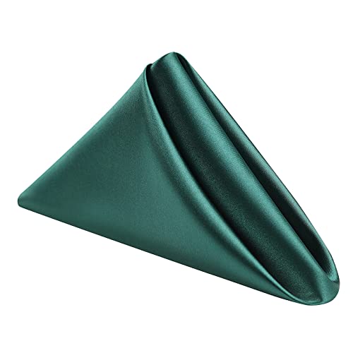 Siinvdabzx 60 Pieces Green Cloth Napkins Scalloped Edges Decor, 17X17 Inches Square Satin Napkins Silky Soft Polyester Dinner Napkins For Wedding Banquet Restaurant Decoration #TOP7