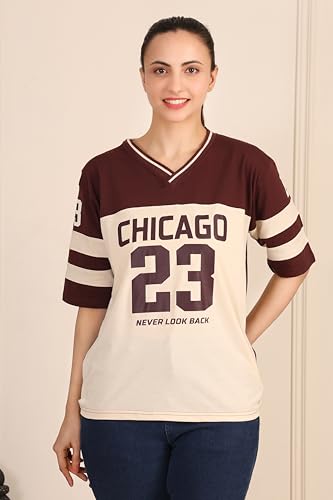 Image of BLACKSTEP Women Oversized Cotton Jersey Tshirt | Loose Fit Streetwear Casual Top | Drop Shoulder Longline T Shirt for Girls College Wear Travel Gym Daily Outfit