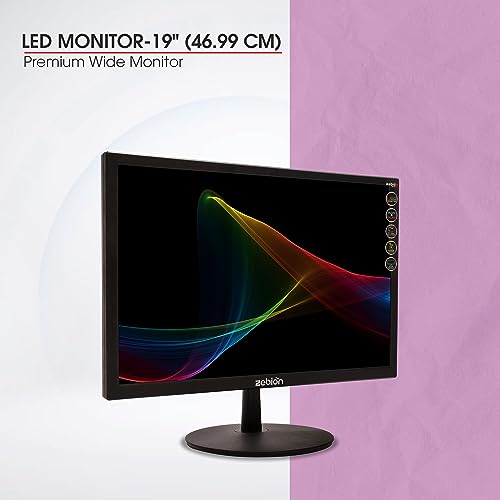 Image of Zebion 19HD1 18.5 Inch (46.99 Cm) Wide Led Monitor with Supporting Hdmi, Vga Input, Resolution 1366 X 768 Pixels, 17M Colors, Glossy Panel, Slim Design and Durable Body (Black)