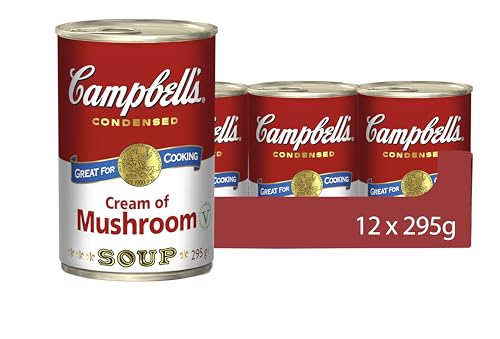 Campbells Condensed Soup, Cream of Mushroom Soup, Tinned, 12 Pack