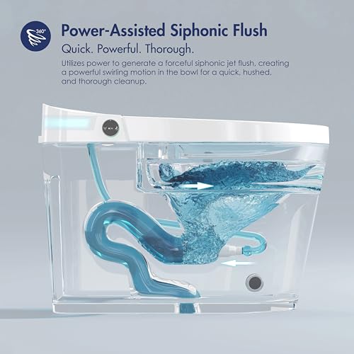 Image of Eridanus One Piece Smart Bidet Toilet, Foot Sensor Flush, Wash & Dry