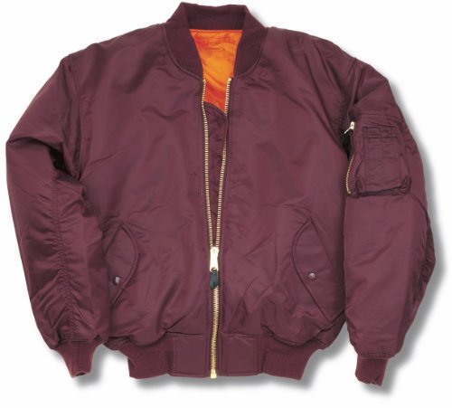 ジャケット・アウター MA-1 Flight Jacket - Maroon Delta Classic MA-1 Bomber Flight Jacket Maroon (L) : Amazon.co.uk