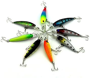 8 pcs Deep Diving Minnow Fishing Lures Crankbaits Kit for Bass and Trout Fishing Tackle 9cm/3.54/8.3g