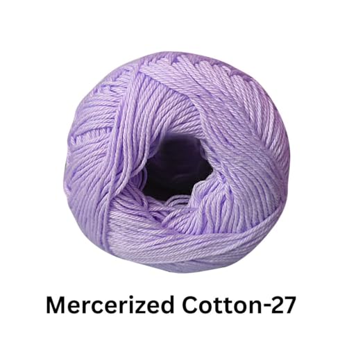 Image of VCR 4 Ply Light Purple 100% Mercerized Cotton Yarn, 60 Grams Hank, 190 Meters Length, Cotton Combed Ball, Smooth and Glossy Crochet Yarn for Crochet and Knitting, Pack of 1, Suitable for DIY Crafts