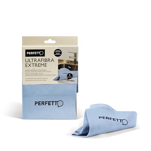 Perfetto Extreme Panno Multiuso per Acciaio/Vetri, Tessuto, Azzurro, 36x32x0.5 cm