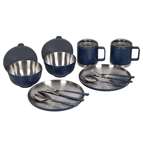 FIFTY/FIFTY 2 Person Retro Camp Set- Navy Speckled