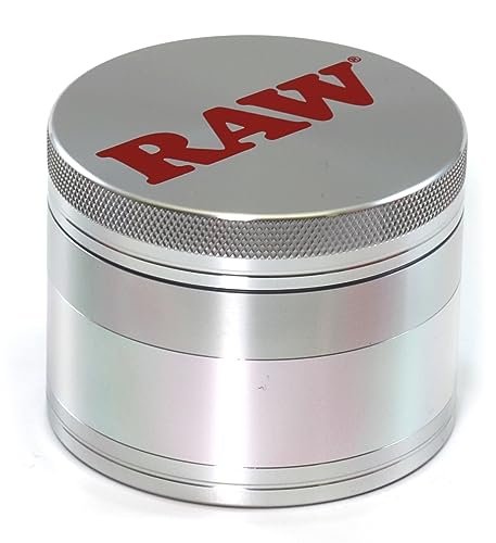 RAW 19330 Macinino in Alluminio, 4 Pezzi, con Paletta, 56 mm