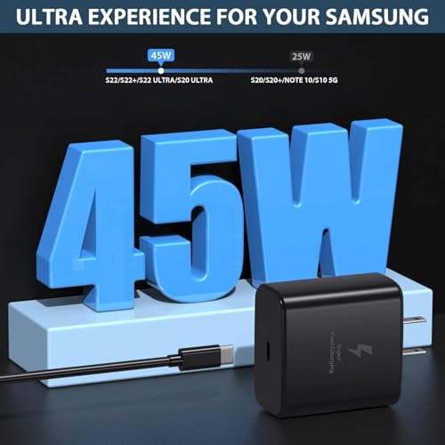 Image of 45W Type C Charger Adapter Compatible With Samsung Galaxy Tab S10 Fe+ /S10 Fe /S10+ /Ultra /S9 Ultra /S8 /S7 /A8 /A9+ /S9 Fe+ /S9 Fe /A9 /S6 Lite /A7 /All Tablet Support 45 W Super Fast Charging /Black