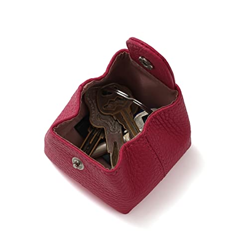 Image of Cockatoo Genuine Leather Coin Pouch Change Holder, Mini Snap Pocket Wallet for Men Women (Fuchsia, Small)