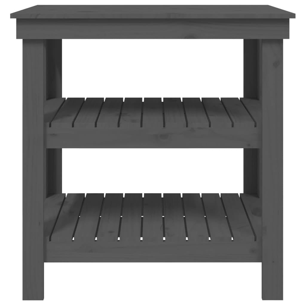 Banco de trabajo gris madera maciza de pino 78,5 x 50 x 80 cm con estante cajón y pared perforada para taller, garaje, sala de hobby, reparación y orden