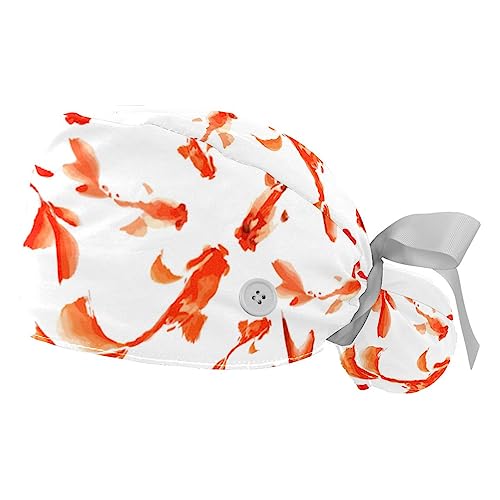 Berret Bouffant poisson rouge lot de 2 chapeaux de travail réglables mix