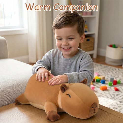 SQEQE Weighted Capybara Stuffed Animals, Weighted Capybara Plush, Cute Plushies Toy Gift for Kids Adults (9.8 Inch, 0.8 Lbs) — view 6
