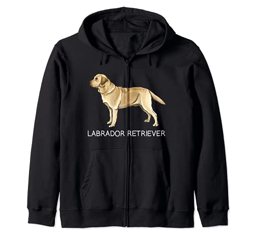 Yellow Labrador Retriever Crazy Dog Lover Zip Hoodie, Black, S
