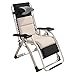 Chaises longues Chaises de patio extérieures inclinant la plage zéro-gravité de la plage surdimensionnée pelouse de camping chaise portable pliante chaise longue, avec support d'appuie-tête 200 kg