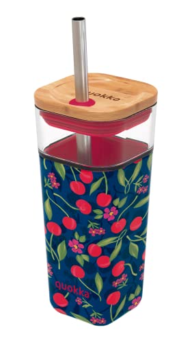 Quokka Liquid Cube Cherries 540 ml gourde réutilisable transparente