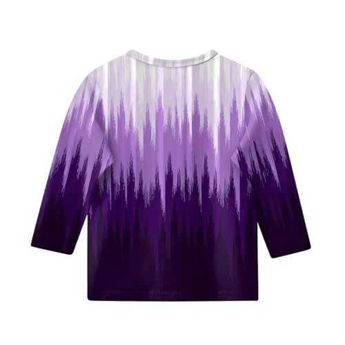 Girls Tops 3/4 Sleeve Fall Cute Shirts Trendy Stylish Round Neck Summer Tops 2025 Floral Loose Fit Clothes 3-14 Years3