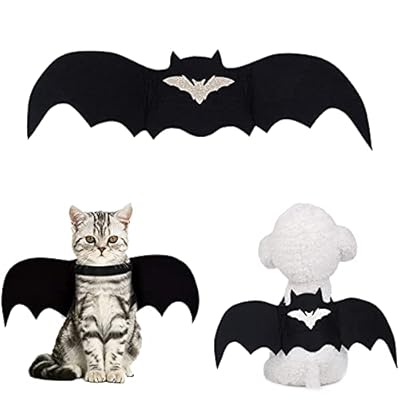 Pet Bat Harness Costume, Cat/Dog Bat Wings,Halloween Pet Clothes,Costume Accessories for Puppy Pets(M Size,Excluding strap)