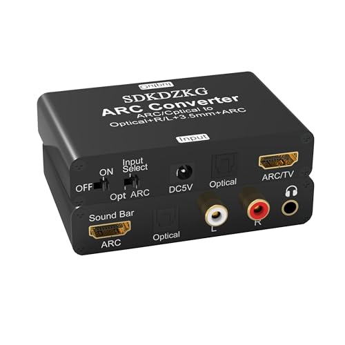 SDKDZKG 192KHz DAC Wandler, HDMI ARC Audio Extraktor Adapter, HDMI/Digital Optische Toslink SPDIF zu Analog Optische Toslink SPDIF, ARC, L/R oder 3,5 mm Jack Stereo Audio für TV Verstärker Soundbar SDKDZKG 192KHz DAC Wandler, HDMI ARC Audio Extraktor Adapter, HDMI/Digital Optische Toslink SPDIF zu Analog Optische Toslink SPDIF, ARC, L/R oder 3,5 mm Jack Stereo Audio für TV Verstärker Soundbar