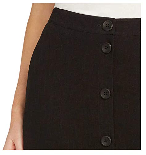 Matty M Ladies' Button Front Skirt (Black, Small)3