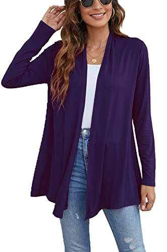 Image of Ladlop Women's Lightweight Open Front Cardigans Long Sleeve Casual Soft Drape Fall Cardigan