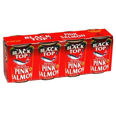 Black Top Salmon, Premium Wild Alaska Pink Salmon, 14.75 oz (4 cans)