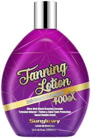 Sunglowy Bronzing Tanning Lotion For Indoor Tanning Beds, Tanning Bed Lotion With Bronzer, Indoor Sunbed Tanning Lotion To Get Dark Fast Tan, Tanning Accelerator Lotion, Vanilla, DHA-Free, 13.5 Fl.Oz