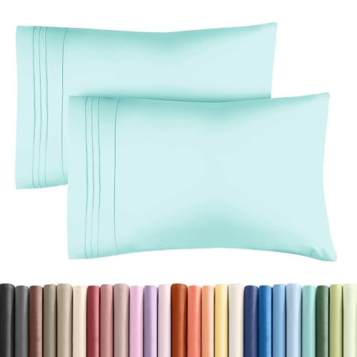 Queen Pillow Cases Set of 2 - Ultra Soft Hotel Quality Pillowcase Covers - Comfy, Cozy & Wrinkle Free - Shrinkage, Stain & Fade Resistant - Machine Washable Pillow Protectors - 2 Piece Set - Spa Blue