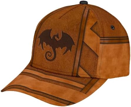 Vista 3 de Gorra de béisbol de dragón 3D - Gorra clásica de dragón con patrón azul claro para hombres y mujeres, regalo para los amantes de los dragones