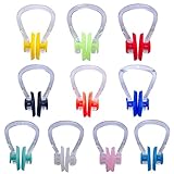 Androxeda 10 Stück Wasserdichte Nasenklammer Nasenstöpsel Nasenklammer Schwimmen Kinder Erwachsene Silikon Nasenclip Nasenclip Protector zum Schwimmen