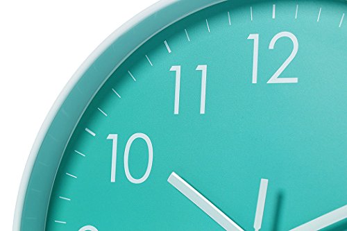 Epy Huts Modern Simple Wall Clock Indoor Non-Ticking Silent Sweep Movement Wall Clock For Office, Bathroom, Living Room Decorative 10 Inch Teal #TOP4