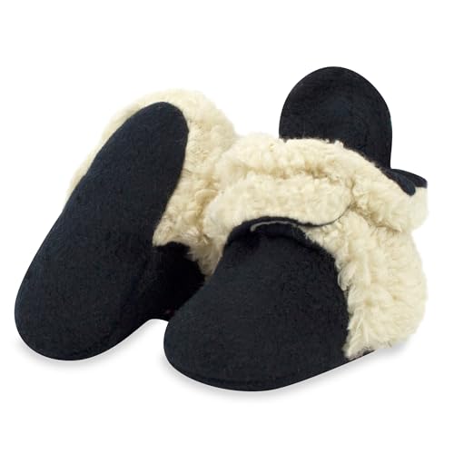 Image of Zutano Unisex Fleece Baby Booties, Two Snap Closure, Newborn to 24 Months