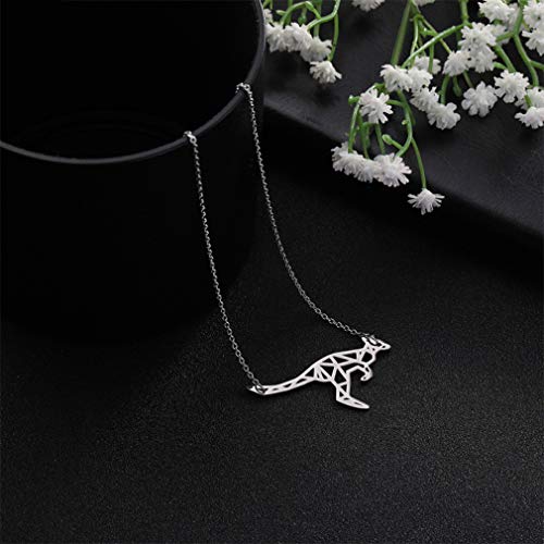 Origami Kangaroo Necklace Minimalist Australian Animas Choker Necklace Fashion Pendant Friendship Gift3