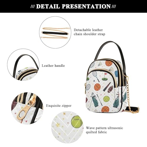 Image of MCHIVER Golf Crossbody Bag for Women Cell Phone Purse Wallet with Removable Chain Shoulder Handbag