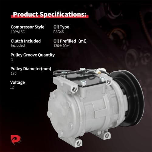 Image of PHOBOOS A /C compressor with Clutch Compatible with Kia Sportage 1995-2001 & Toyota 4Runner 1995 & Pickup 1989-1995, L4 2.0L, Fast Cooling, Low Noise, Easy Installation, Ref. 88320-35540