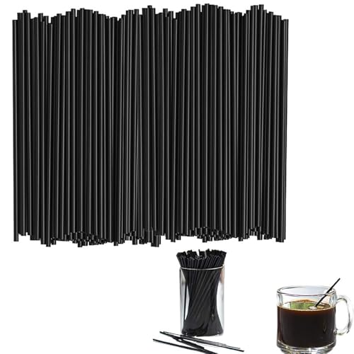 100 pitillos negros descartables de 26 cm miniatura 1
