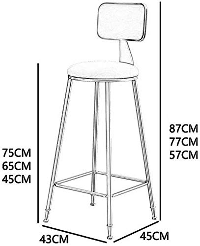 Tabouret de bar chic avec dossier haut et chaise de pub moderne - 3