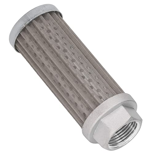Image of Oil Suction Strainer Filter Cartridge, 80x100x180μm Hydraulic Fuel Suction Valve Strainer Oil Filter Cartridge Metal Mesh Tube Connection Fuel Suction Filter for Automobile,