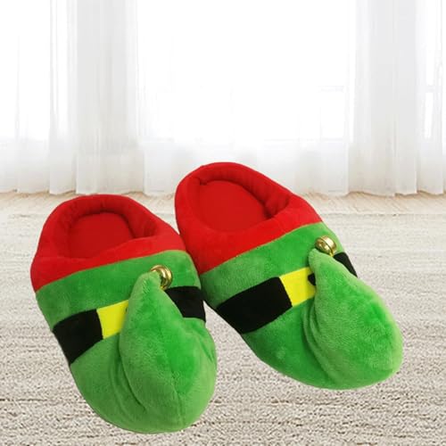 Christmas Slippers for Women Cute House Shoes Jingle Bells Soft Cozy Bedroom Non-Slip Indoor Home Slippers Gift3
