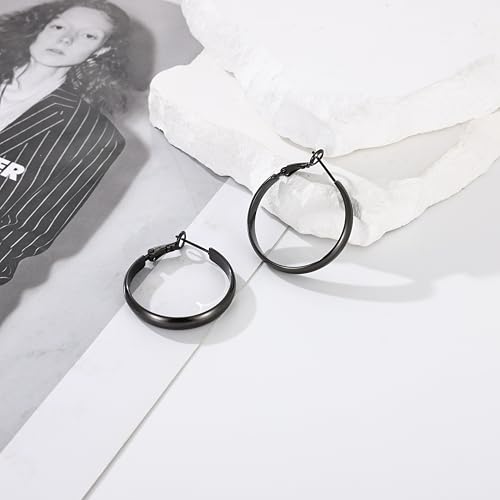 Image of Gacimy Gold Hoop Earrings for Women with 925 Sterling Silver Post | Hypoallergenic Lightweight Thick Hoops Earrings for Women Trendy Jewelry Gift