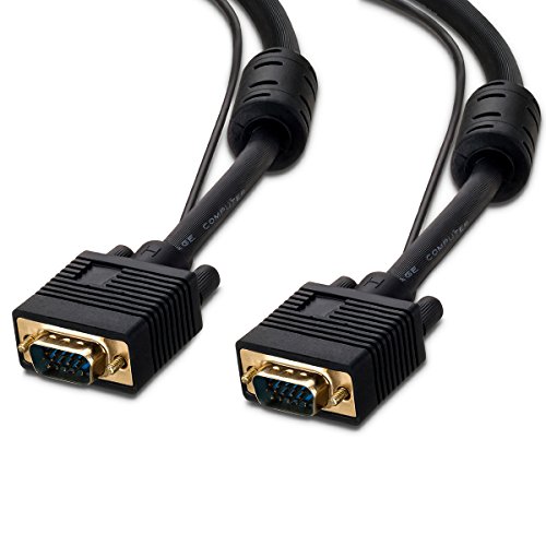 LiuTian Premium VGA Cable with Audio 3.5mm AUX Jack (10 Feet) HD15 Male to Male M/M VGA SVGA UXGA with Auxiliary Headset Stereo Sound Connection Wire Cord Plug for LCD LED Monitor TV HDTV Projector