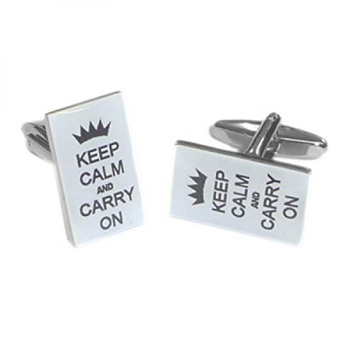 Mancuernillas para hombre Keep Calm & Carry on miniatura 1